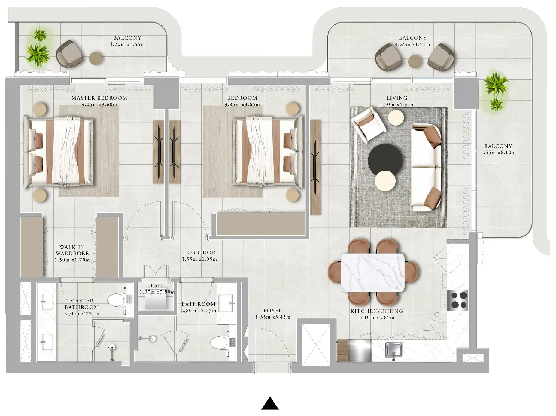 Floor plan — 2 BR
