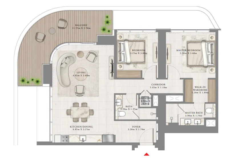 Floor plan — 2 BR