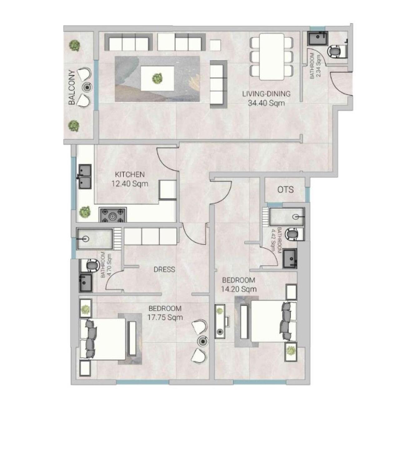 Floor plan — 1 BR