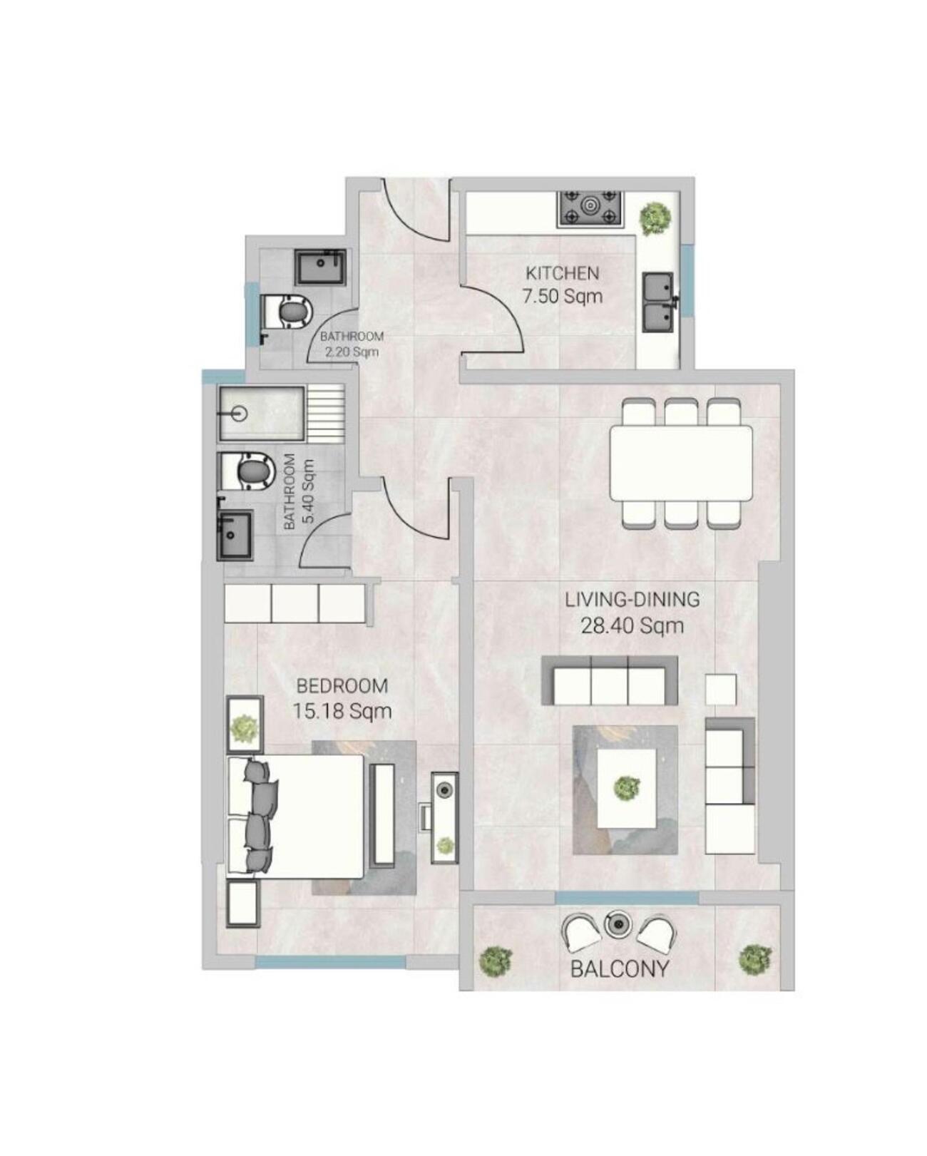 Floor plan — 1 BR