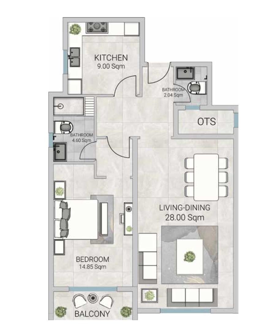 Floor plan — 1 BR