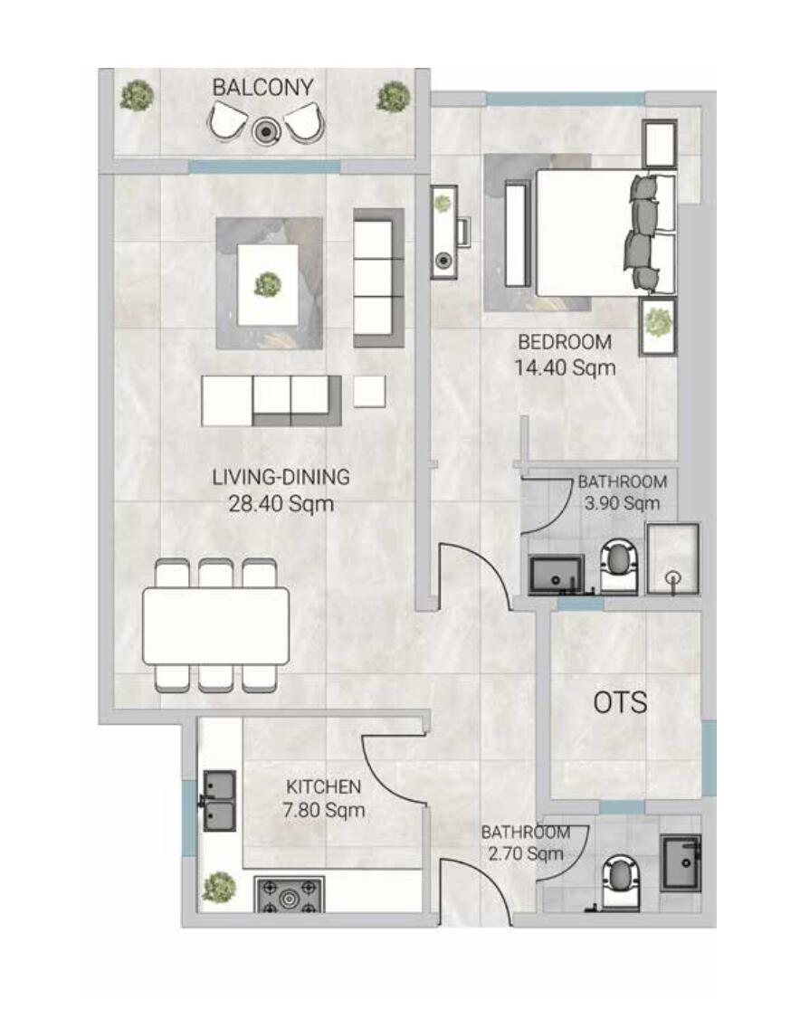 Floor plan — 1 BR
