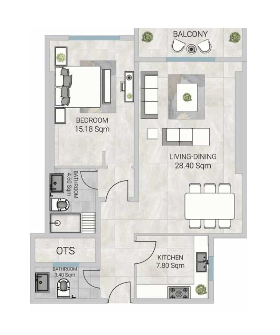 Floor plan — 1 BR