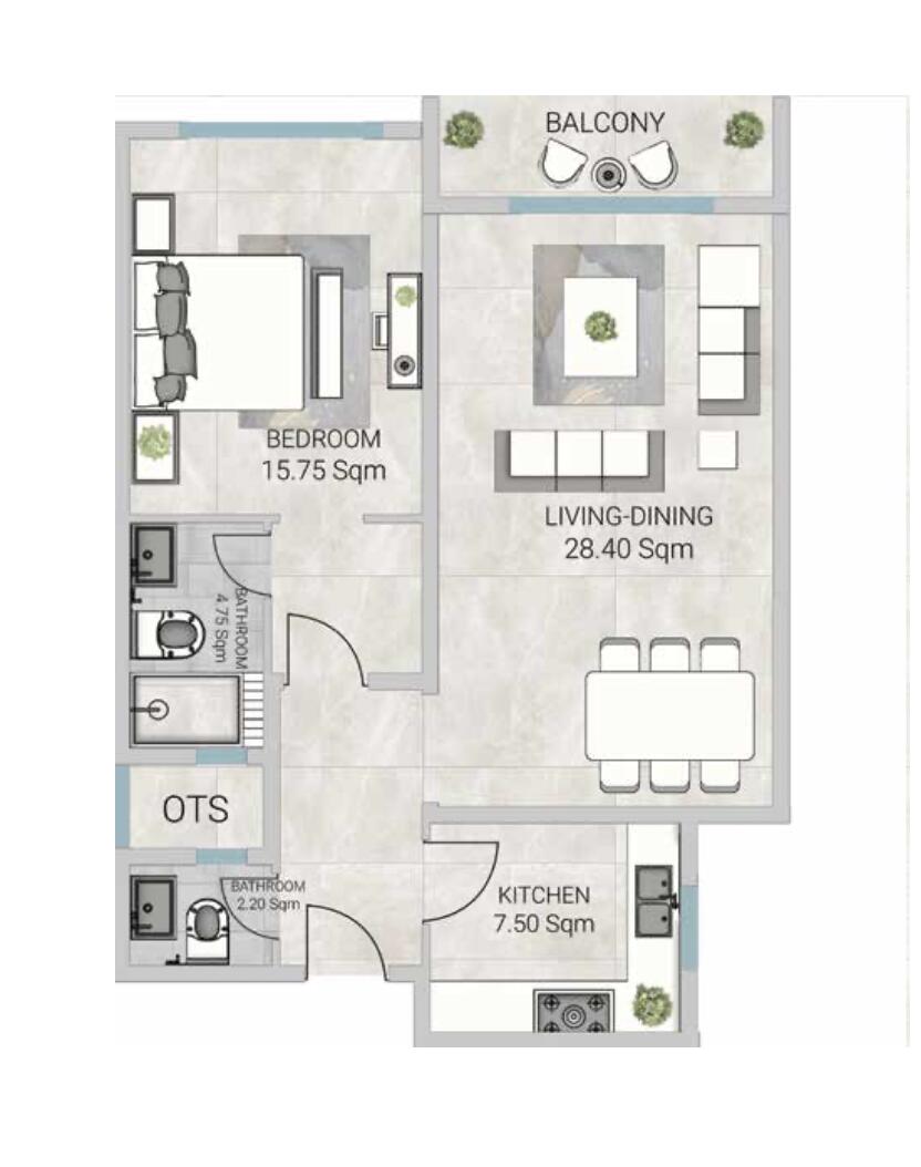 Floor plan — 1 BR