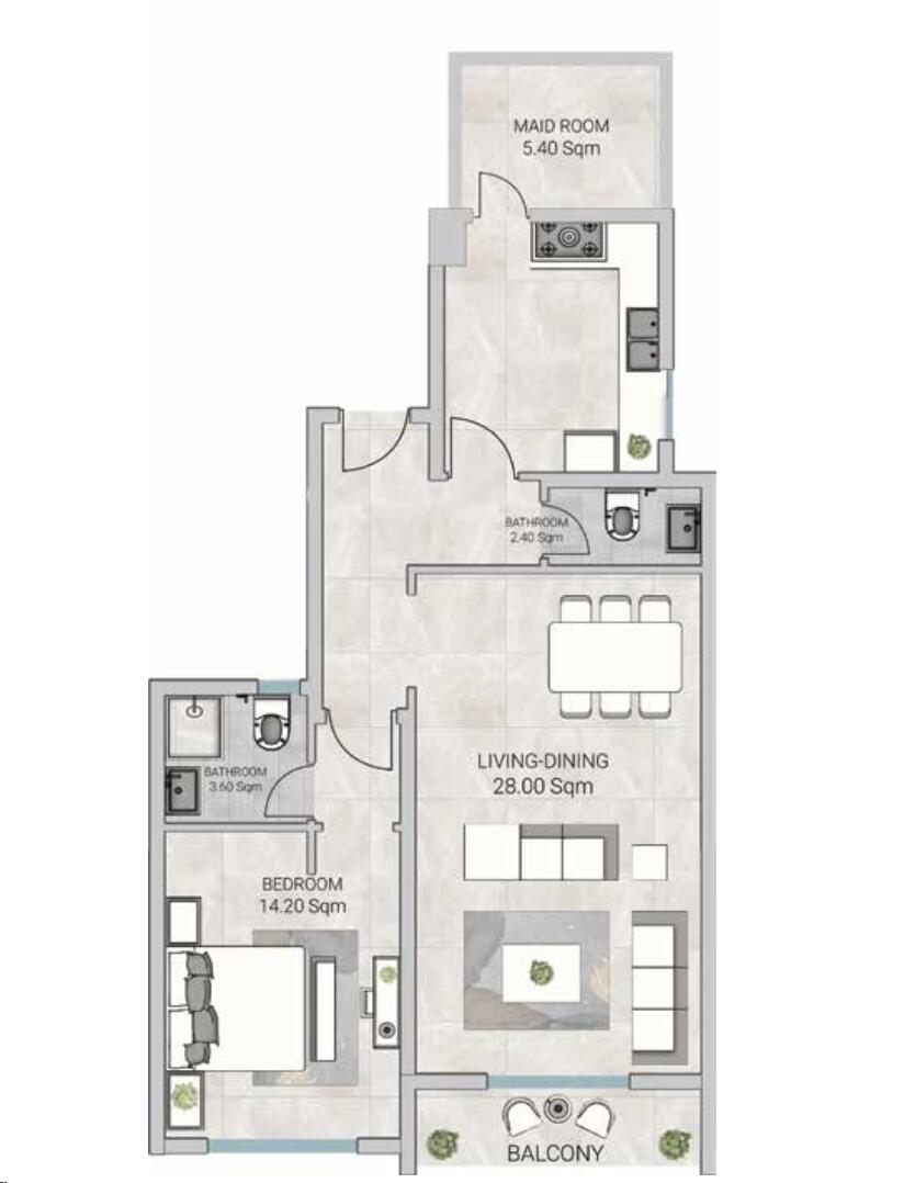 Floor plan — 1 BR