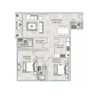 Floor plan — 2 BR