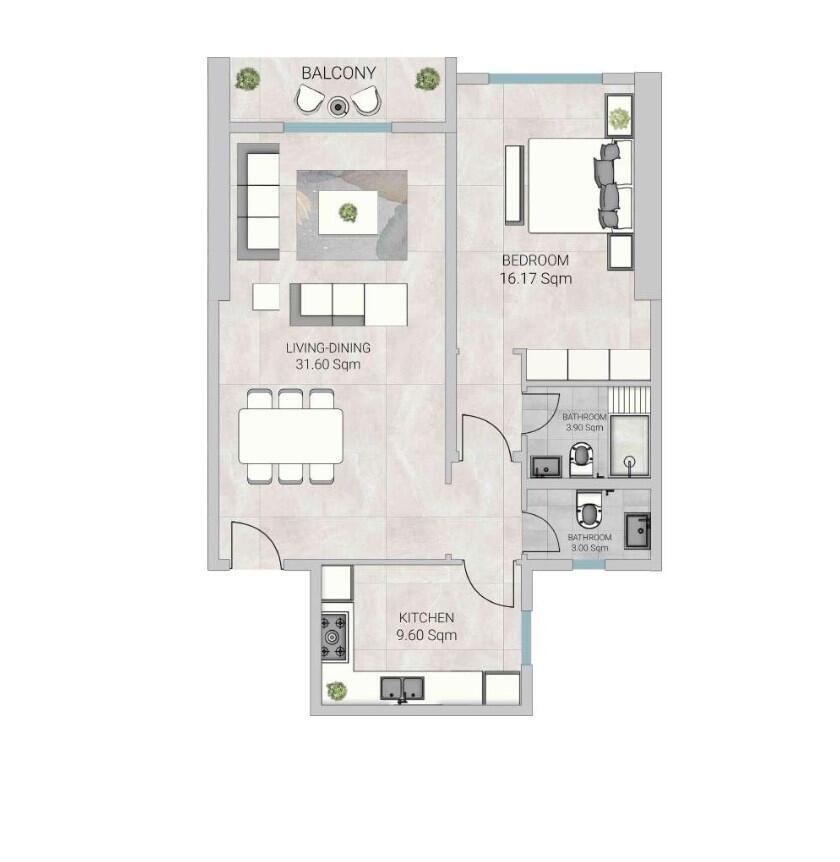 Floor plan — 1 BR