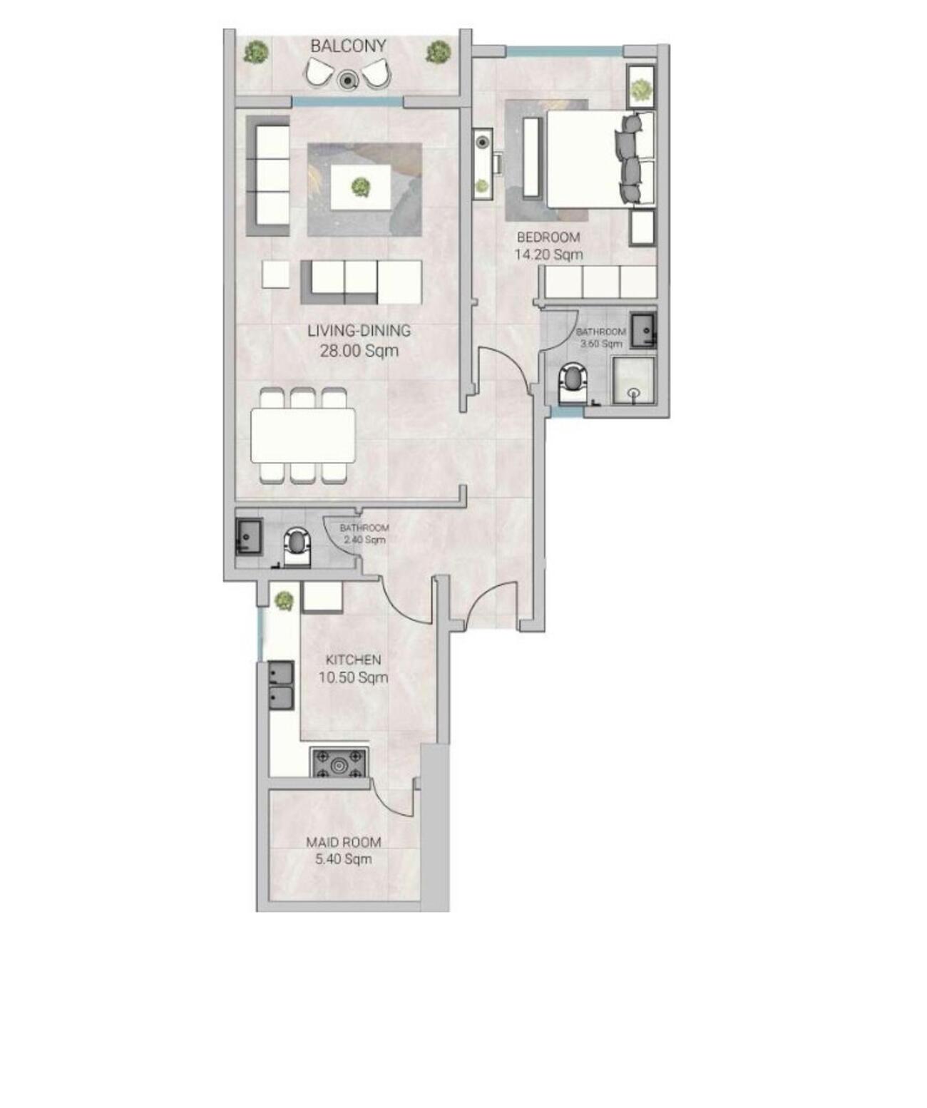Floor plan — 1 BR