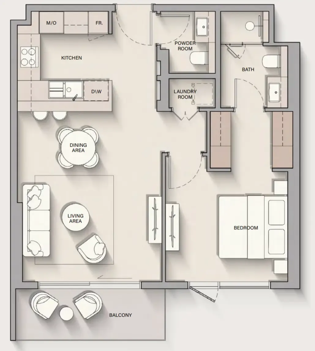 Floor plan — 1 BR
