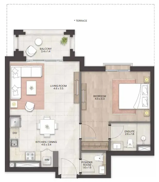 Floor plan — 1 BR