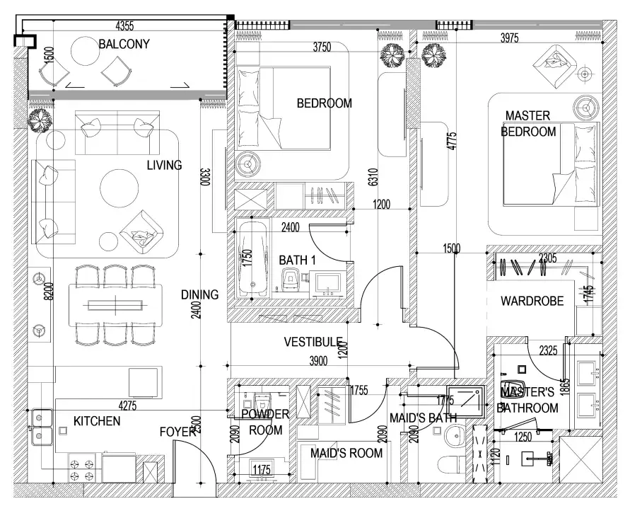 Floor plan — 2.5 BR