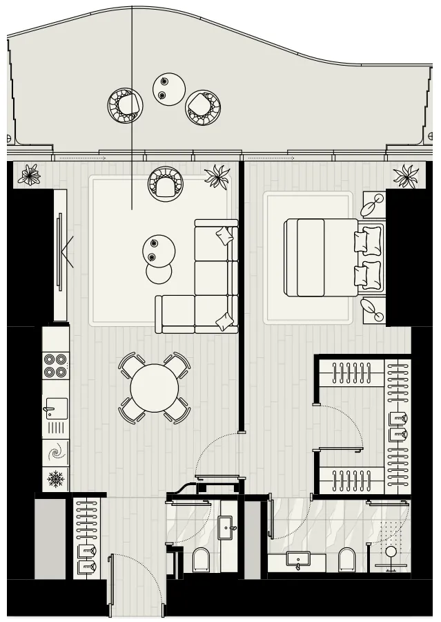 Floor plan — 1 BR