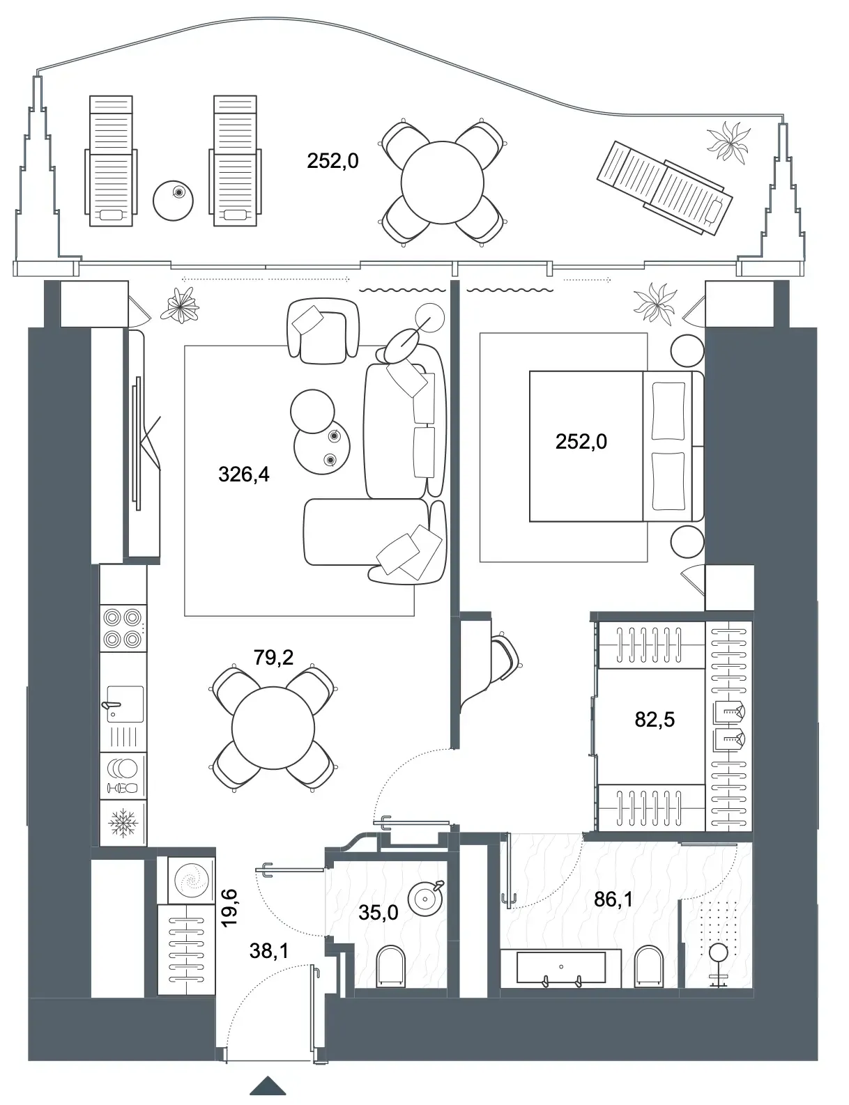 Floor plan — 1 BR