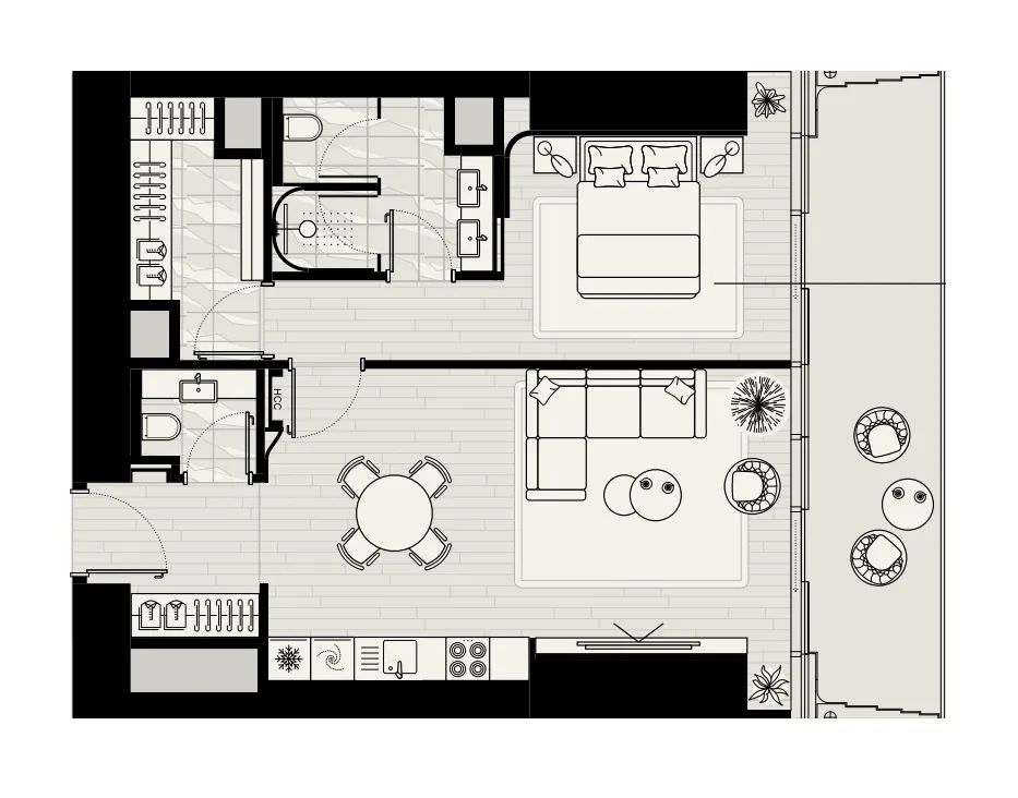 Floor plan — 1 BR
