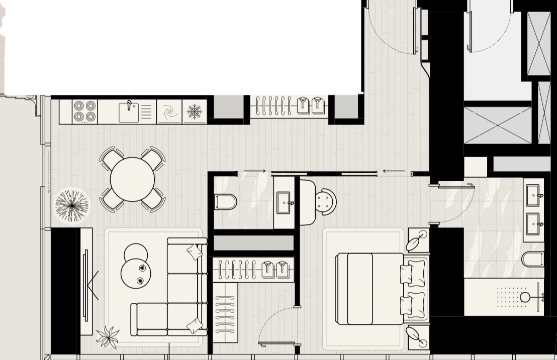Floor plan — 1 BR