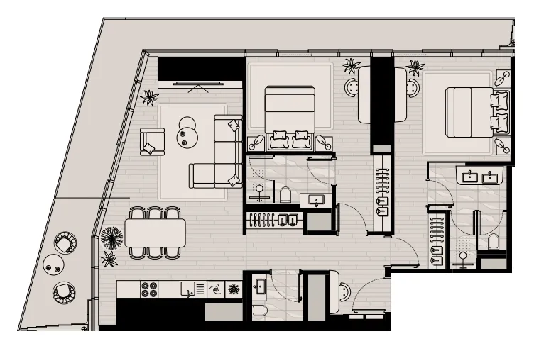 Floor plan — 2 BR