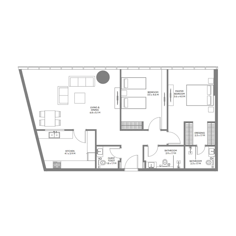 Floor plan — 2 BR
