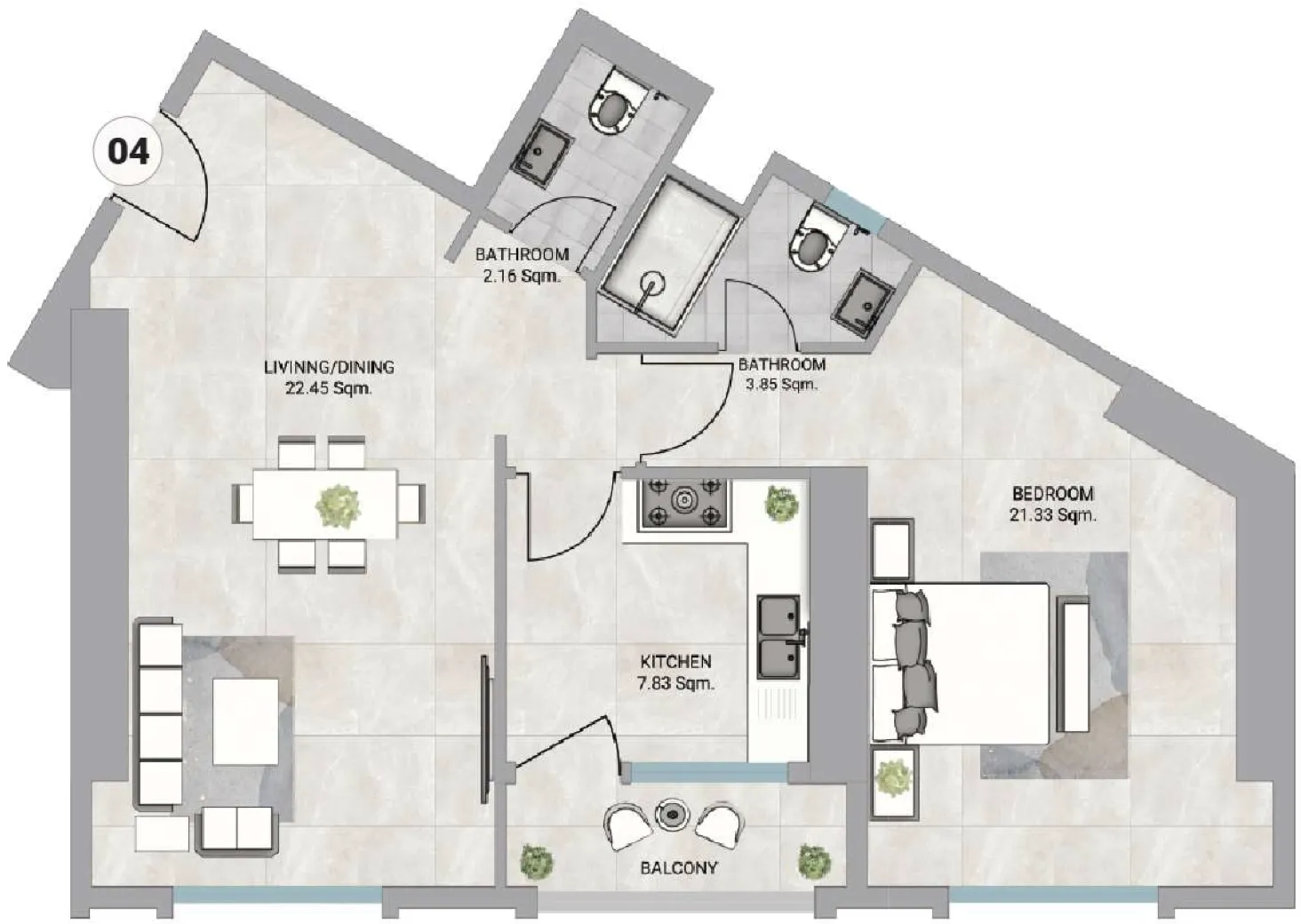 Floor plan — 1 BR
