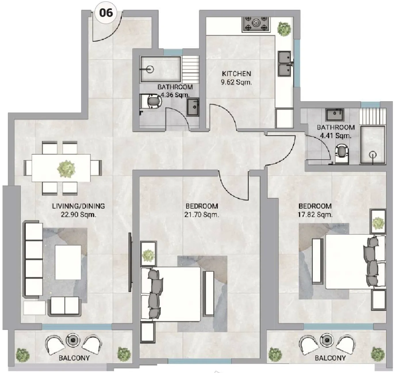 Floor plan — 2 BR