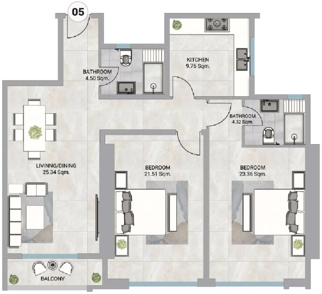 Floor plan — 2 BR