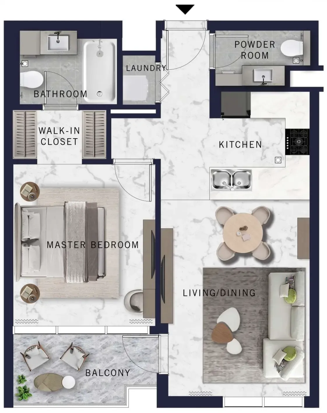 Floor plan — 1 BR