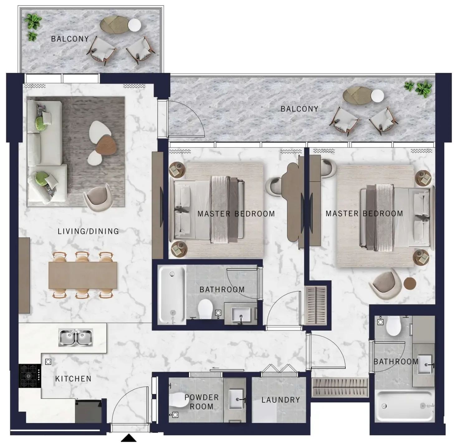 Floor plan — 2 BR