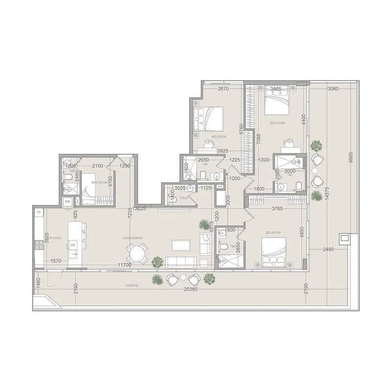 Floor plan — 3 BR