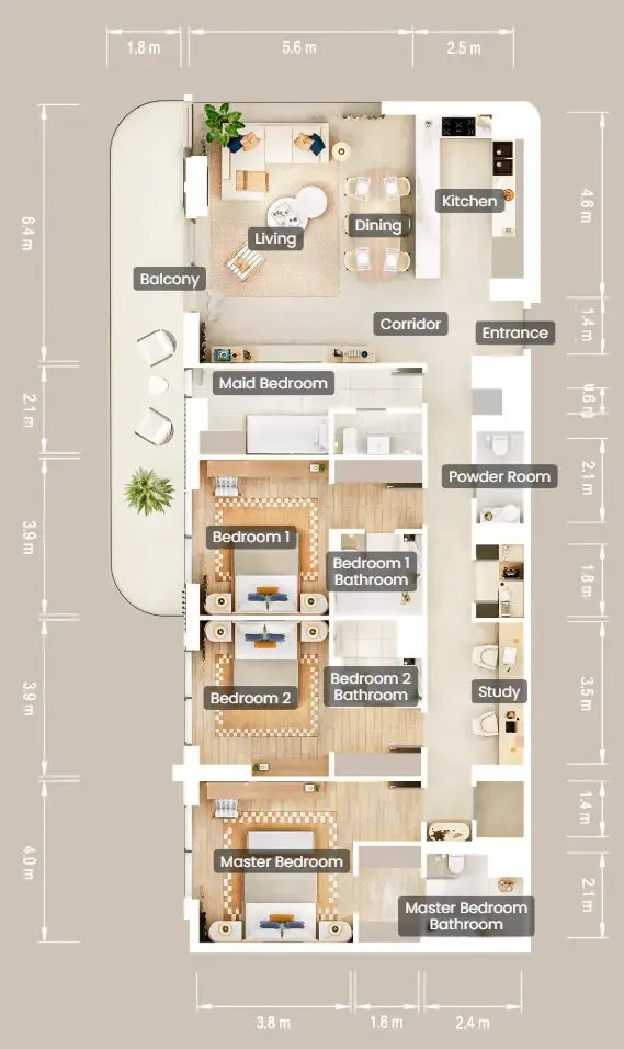 Floor plan — 3.5 BR