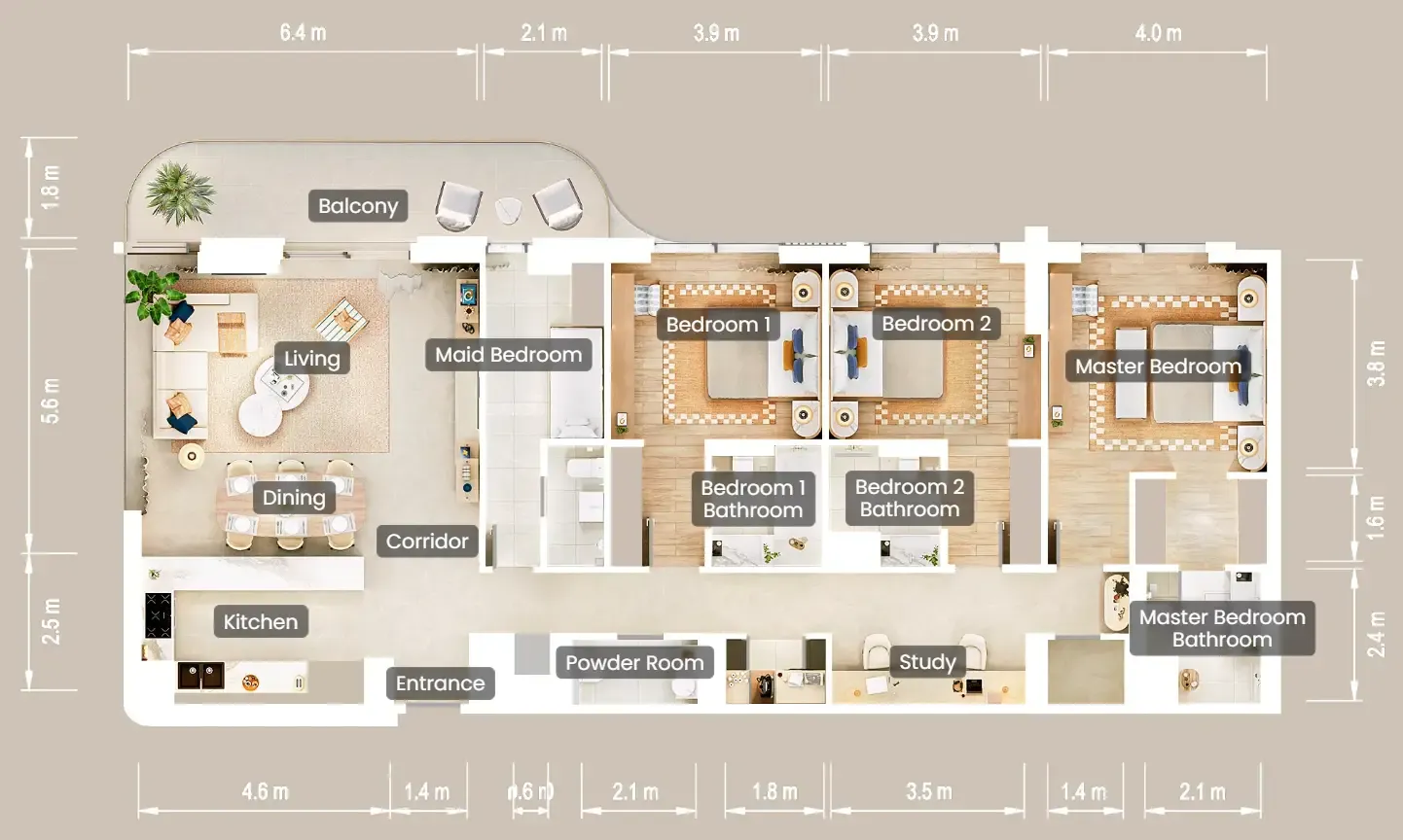 Floor plan — 3.5 BR