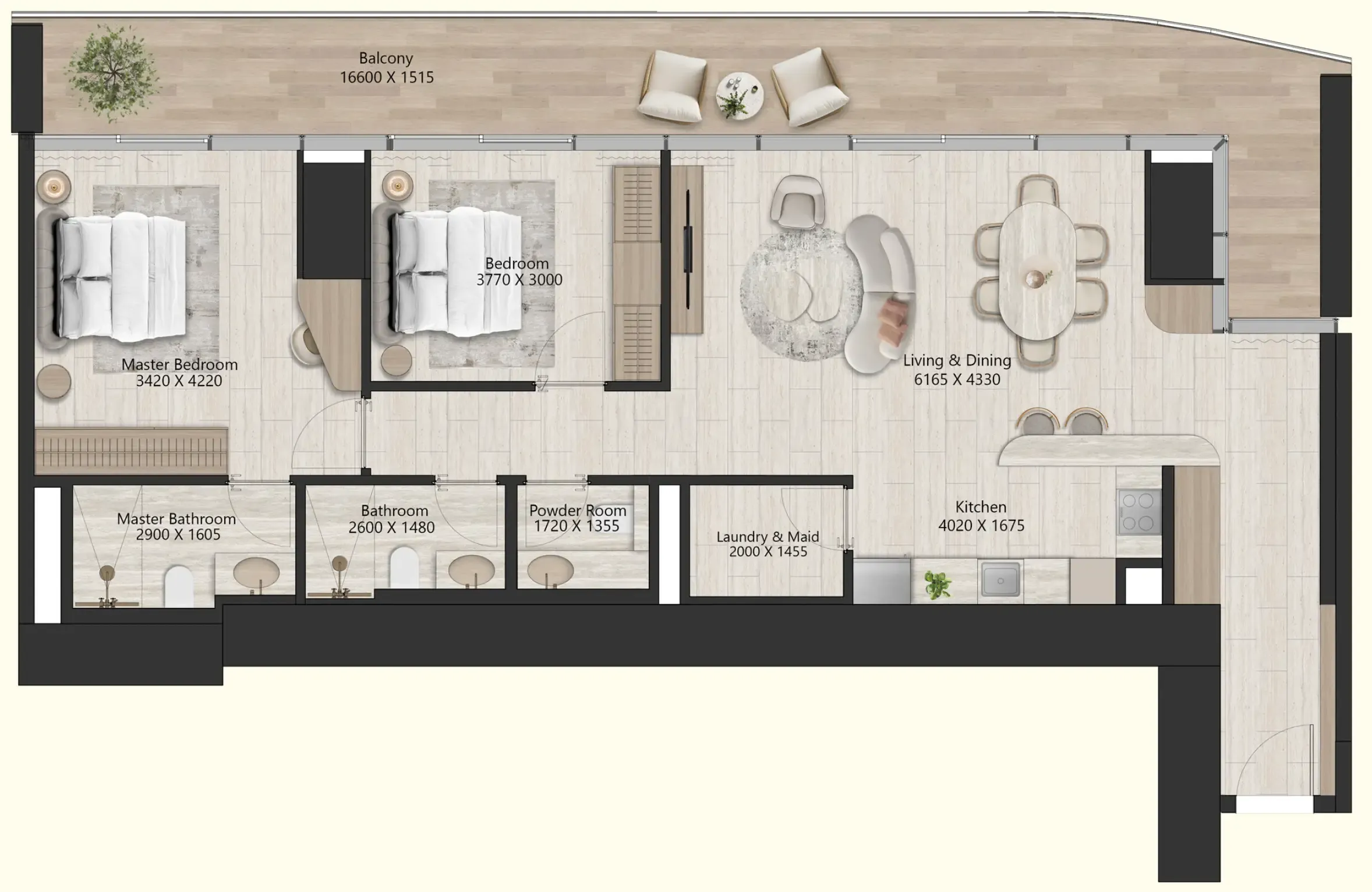 Floor plan — 2 BR