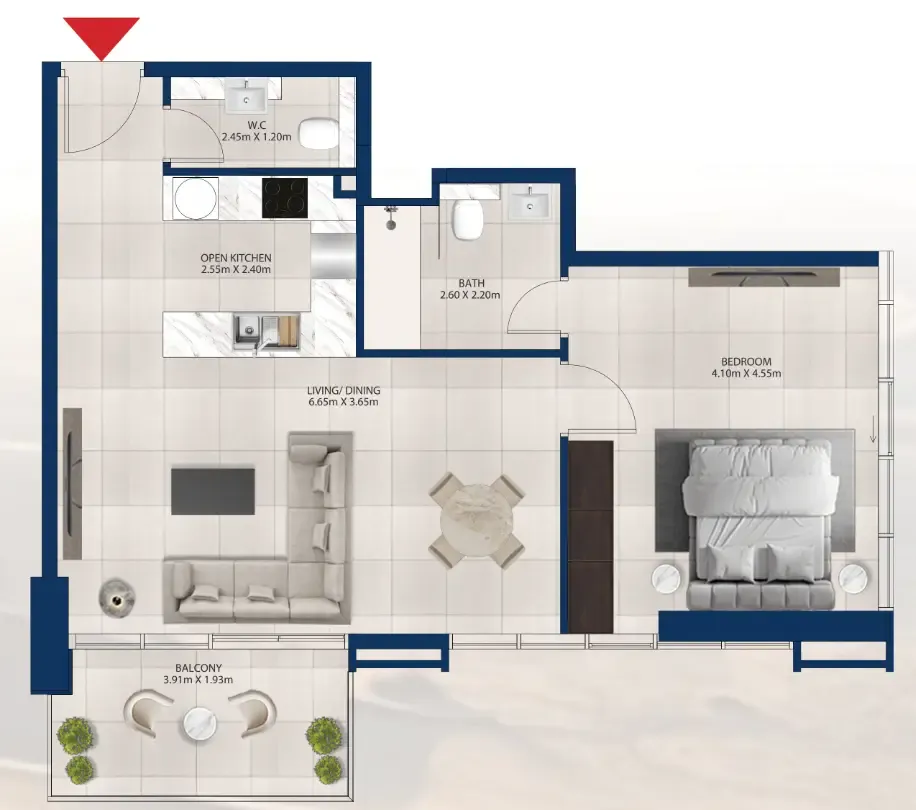 Floor plan — 1 BR