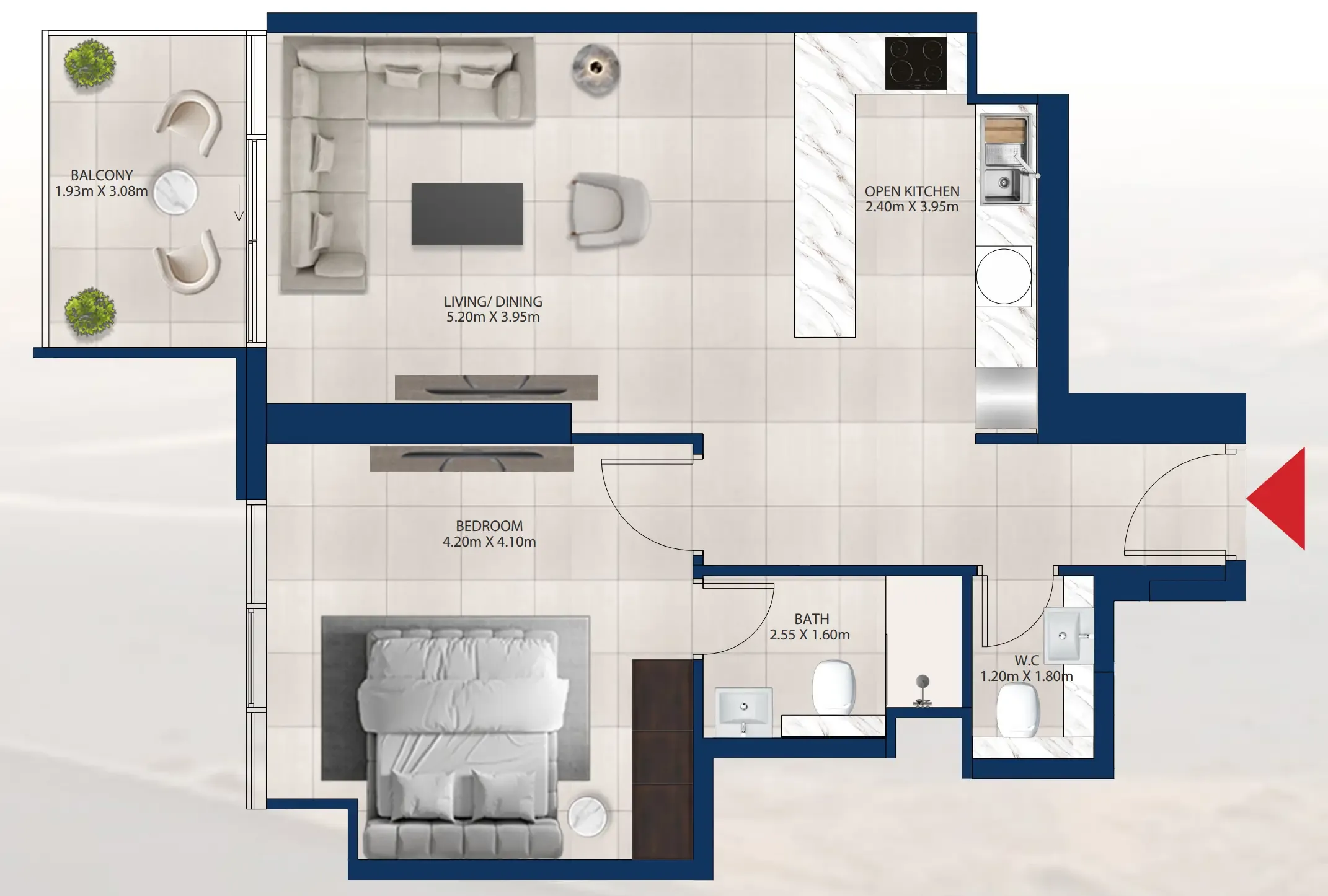 Floor plan — 1 BR