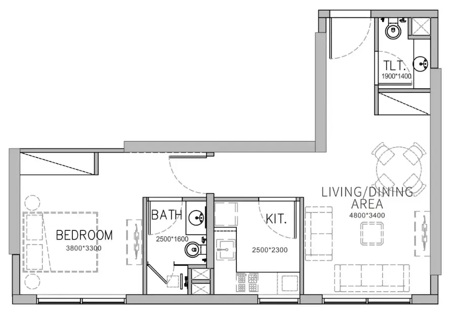 Floor plan — 1 BR