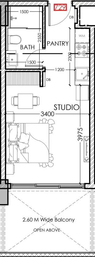 Floor plan — Studio