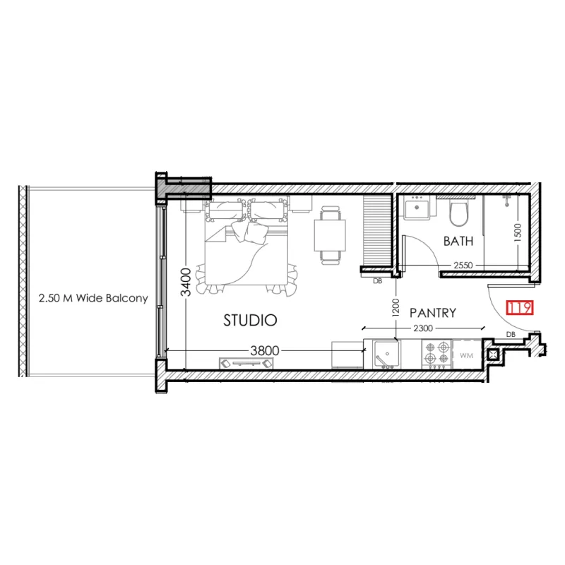 Floor plan — Studio