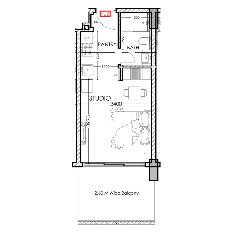 Floor plan — Studio