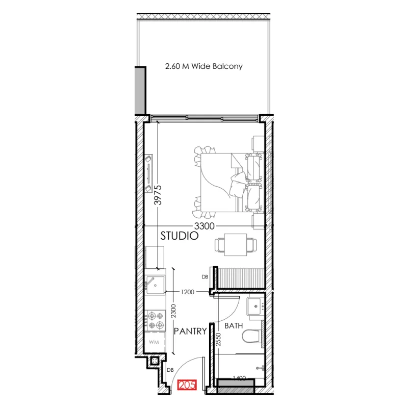 Floor plan — Studio