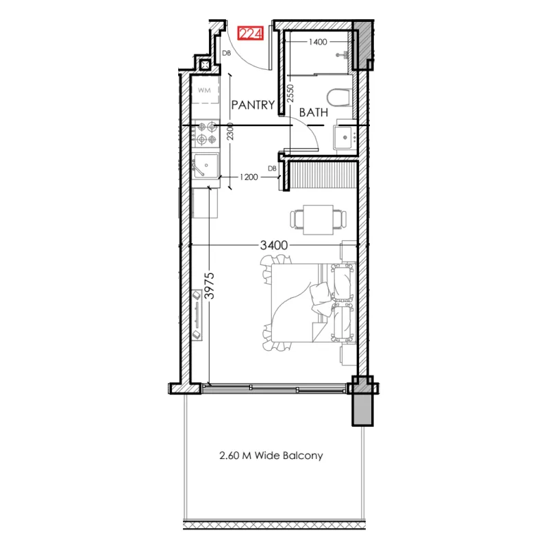 Floor plan — Studio