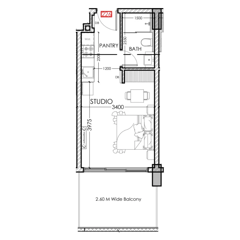 Floor plan — Studio