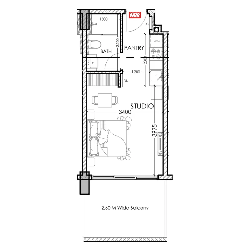 Floor plan — Studio