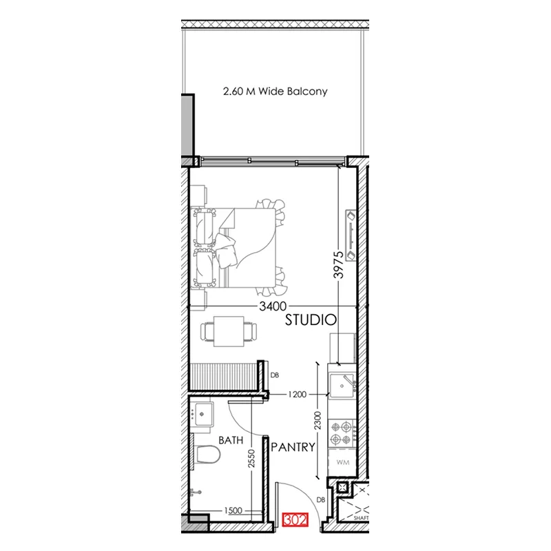 Floor plan — Studio