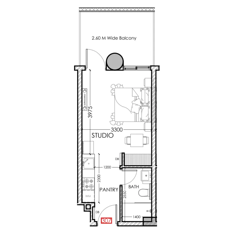 Floor plan — Studio