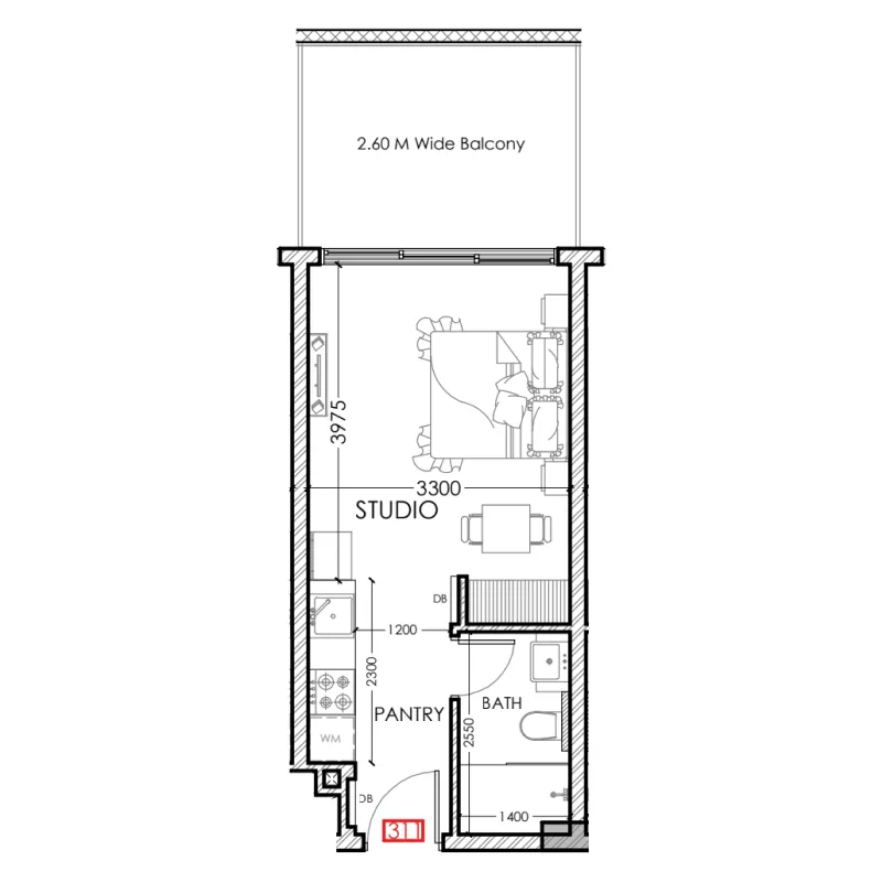 Floor plan — Studio