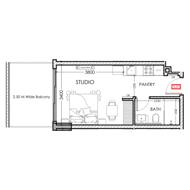 Floor plan — Studio