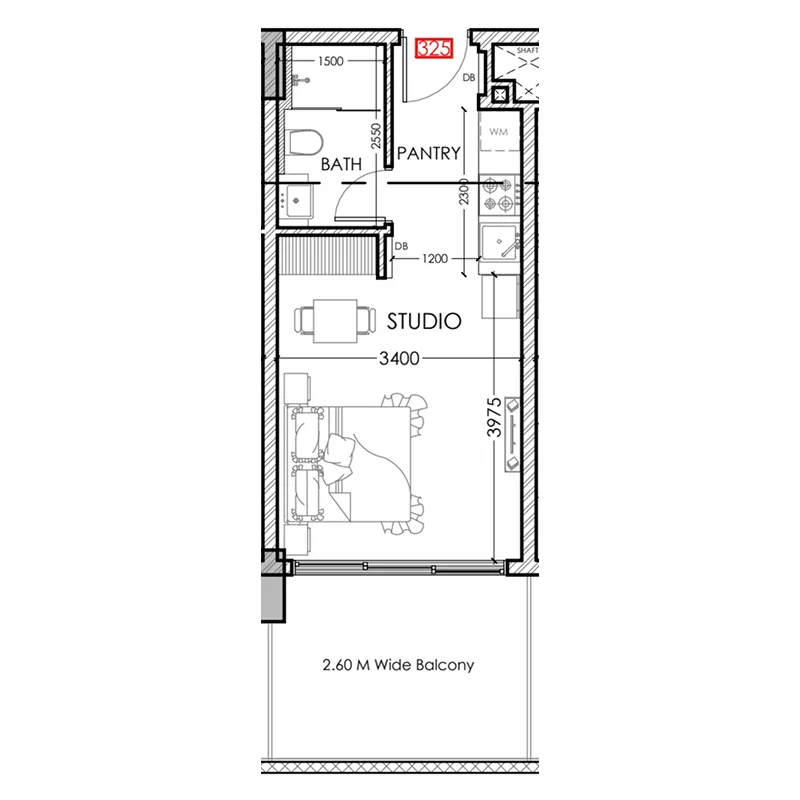 Floor plan — Studio