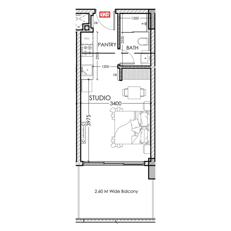 Floor plan — Studio