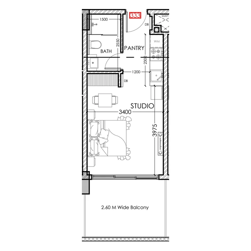 Floor plan — Studio