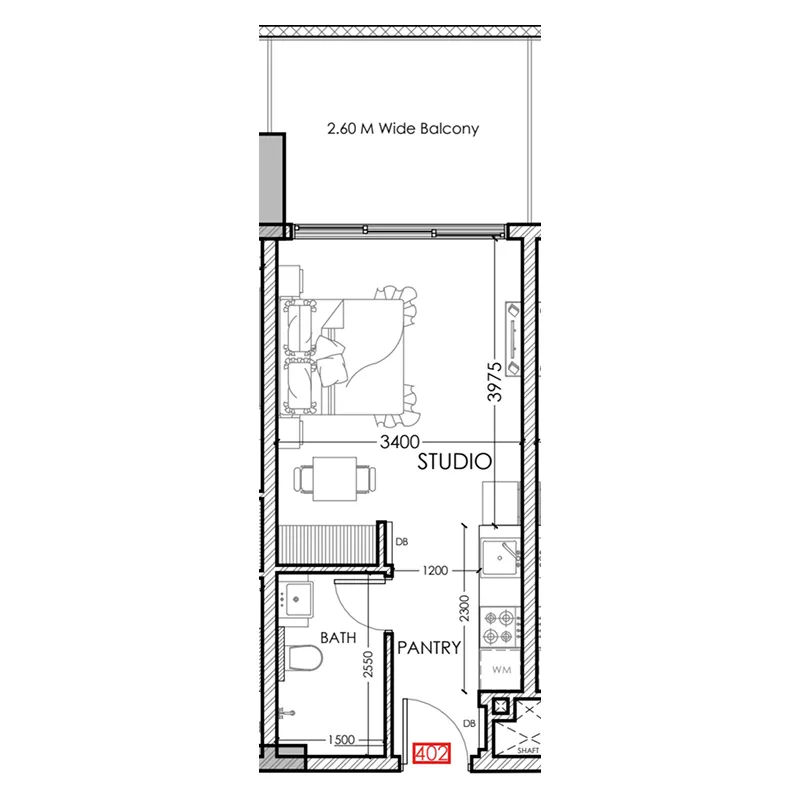 Floor plan — Studio