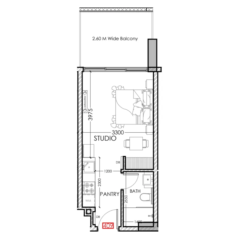 Floor plan — Studio