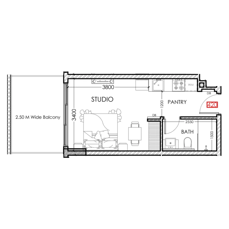 Floor plan — Studio